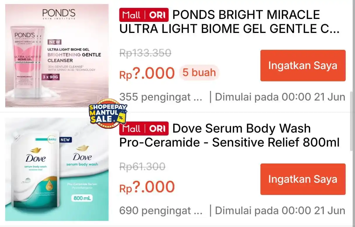 Image from KODE VOUCHER SHOPEE: *💰Rp 1.000 || 00:00 WIB ⏰*   PONDS BRIGHT MIRACLE ULTRA LIGHT BIOME G...