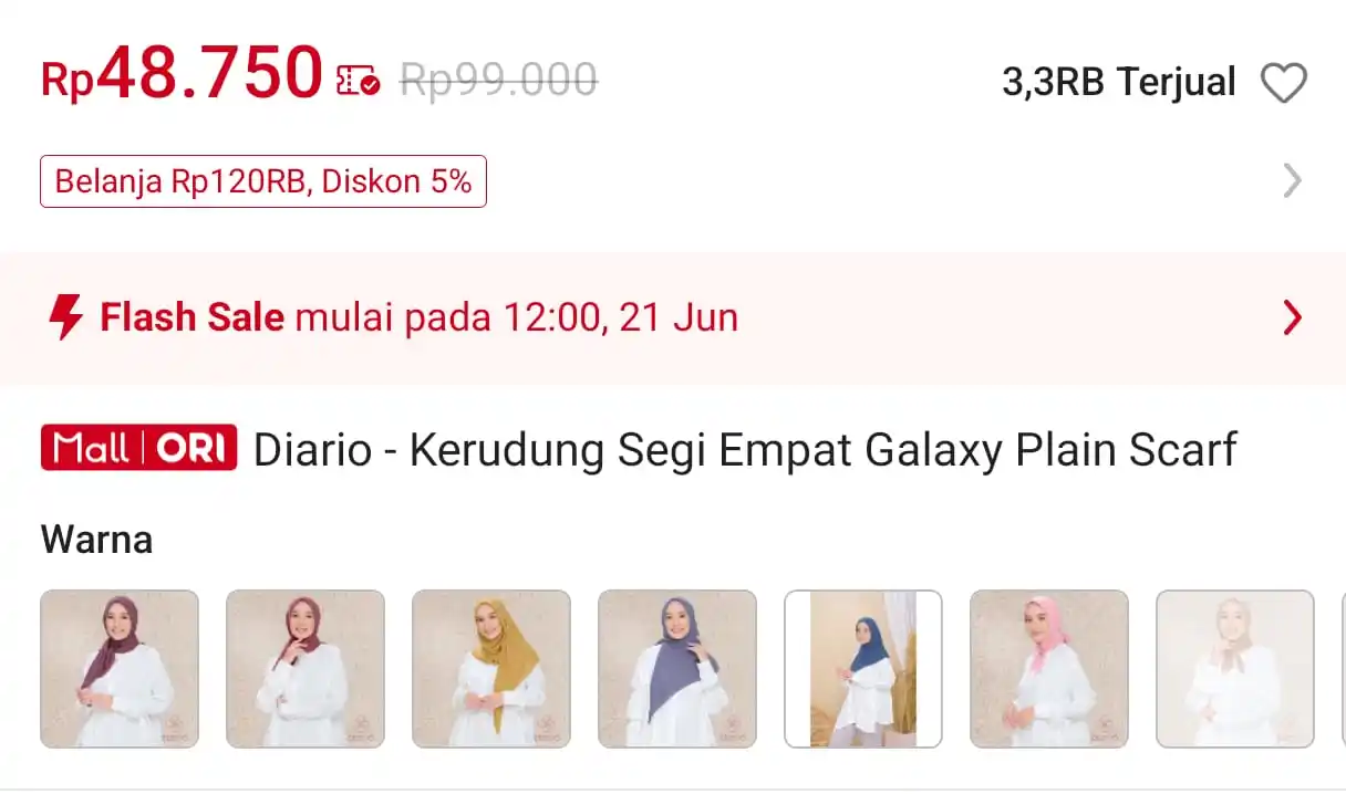 Image from KODE VOUCHER SHOPEE: *💰Rp 10.000 || 12:00 WIB ⏰* Diario - Kerudung Segi Empat Galaxy Pla...