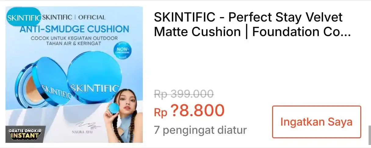 Image from KODE VOUCHER SHOPEE: *💰Rp 18.800 || 18:00 WIB ⏰* SKINTIFIC - Perfect Stay Velvet Matte ...