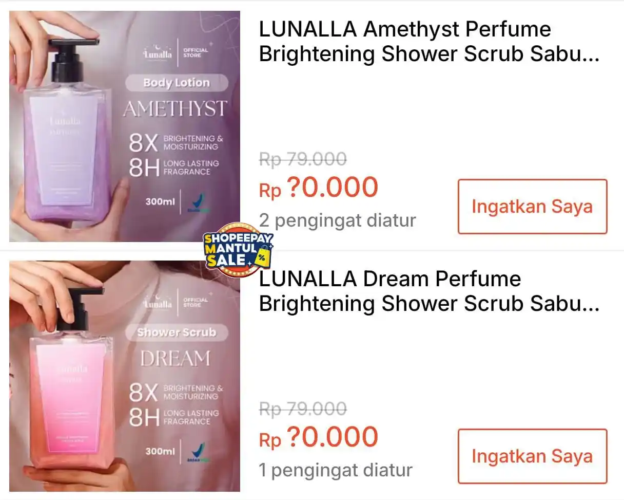 Image from KODE VOUCHER SHOPEE: *💰Rp 20.000 || 18:00 WIB ⏰* LUNALLA Amethyst Perfume Brightening Sh...