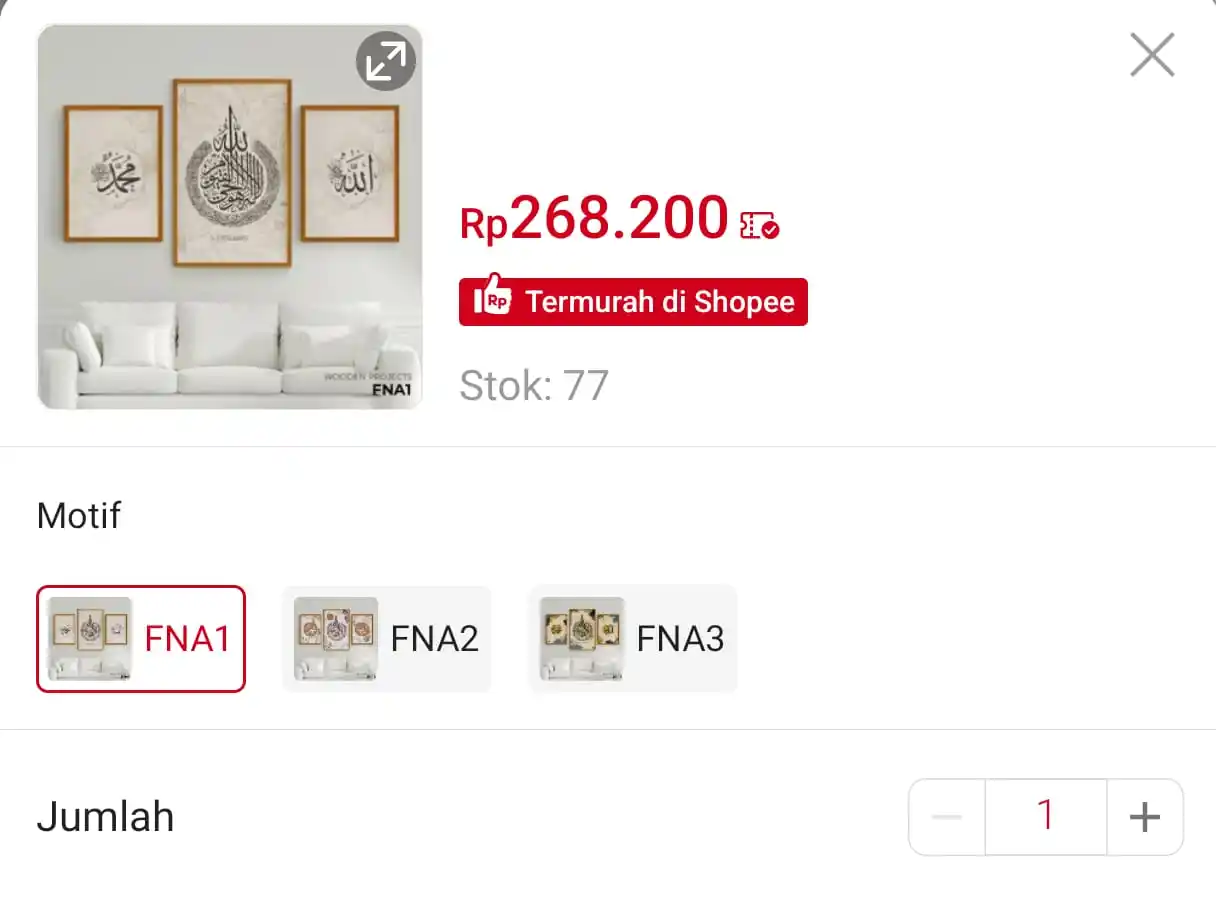 Image from KODE VOUCHER SHOPEE: *💰 Rp 29.900 || ⏰18:00 WIB*   Wooden Projects Set Hiasan Dinding Fram...