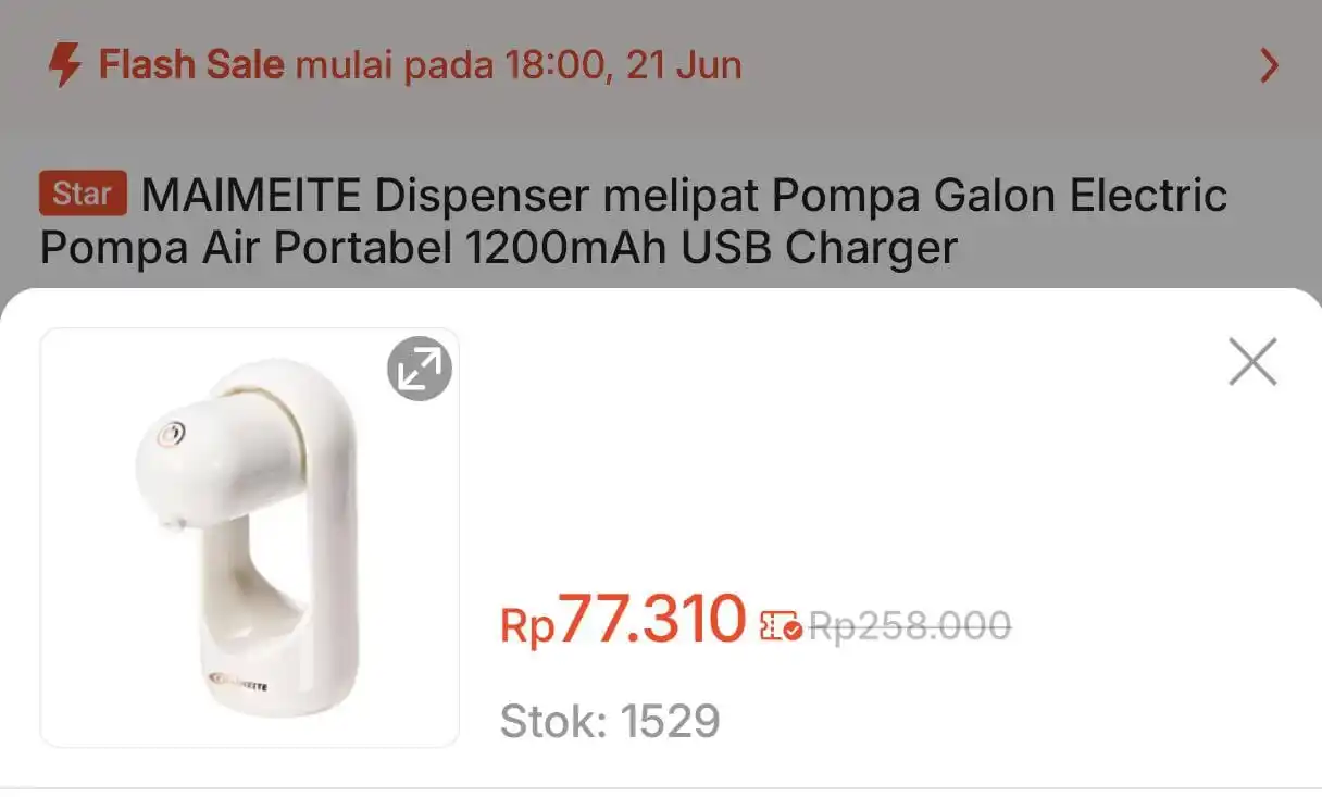 Image from KODE VOUCHER SHOPEE: *💰Rp 7.600 || 18:00 WIB ⏰*   MAIMEITE Dispenser melipat Pompa Galon E...