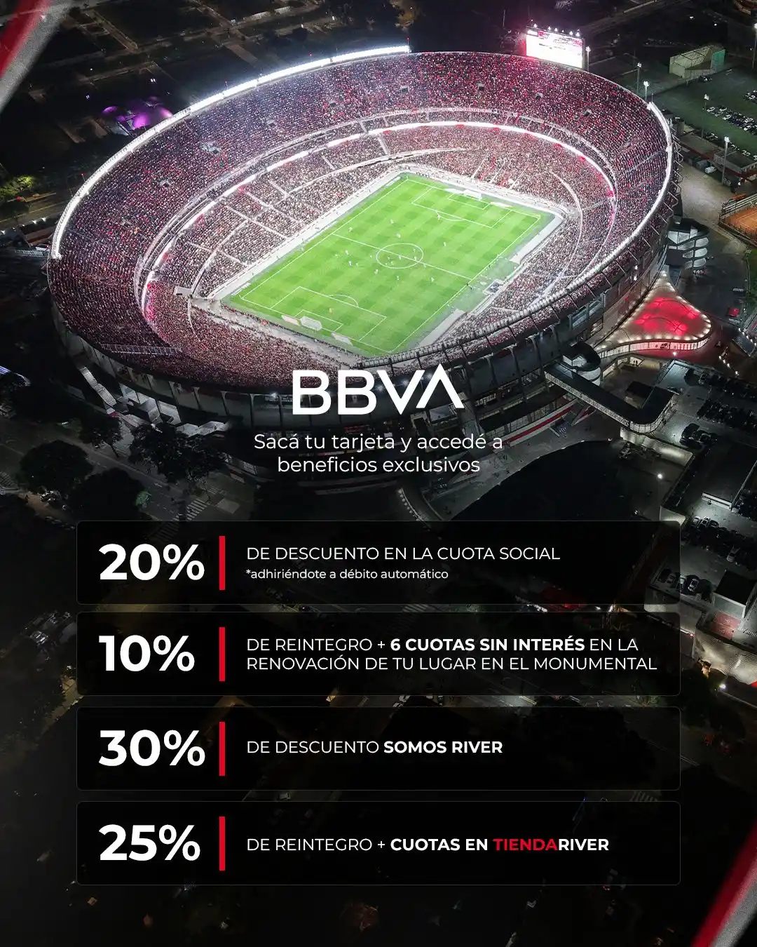 Image from River Plate: 🤩💳 Sacá tu tarjeta BBVA River y accedé a beneficios exclusivos.   ➡️...