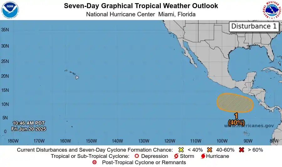 Image from Ministerio de Medio Ambiente El Salvador: Se mantiene en vigilancia el siguiente sistema en el Pacífico: Una zo...