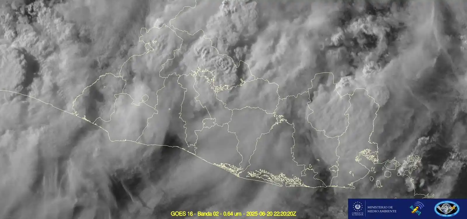 Image from Ministerio de Medio Ambiente El Salvador: Se registran lluvias sobre el sector norte de San Salvador y se espera...