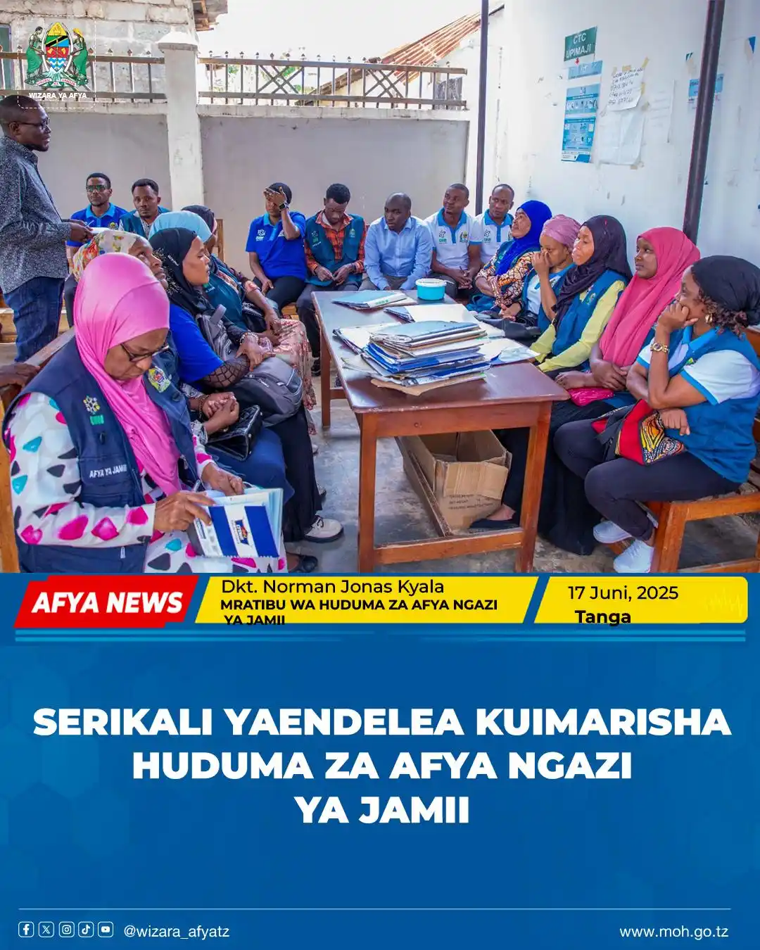 Image from Wizara ya Afya Tanzania: SERIKALI YAENDELEA KUI MARISHA HUDUMA ZA AFYA NGAZI YA JAMII Na WAF ...