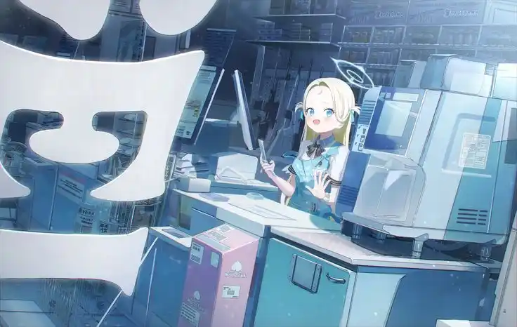 Image from Blue Archive Reborn Animation Indonesia: Setiap pagi sensei selalu ketemu sama sora soalnya supermarket dia ada...