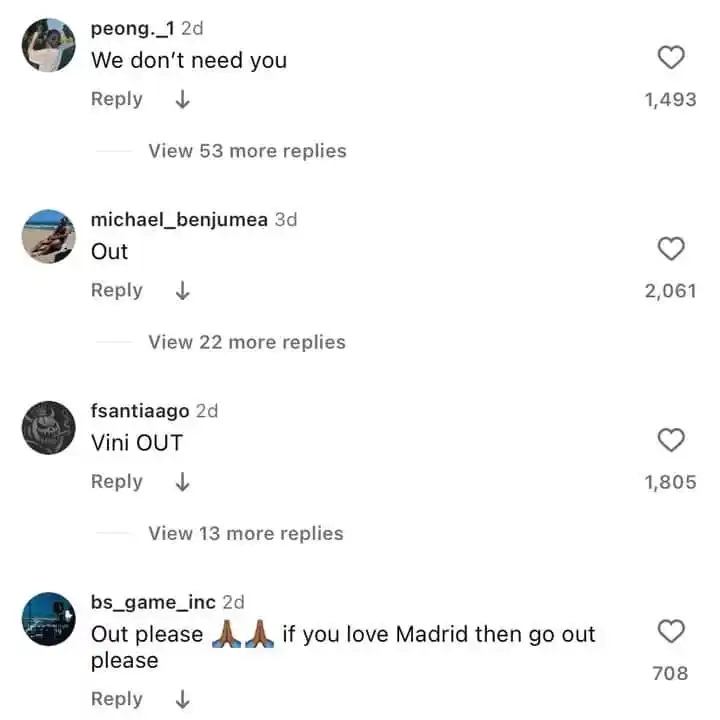 Image from PREMIER LEAGUE LIVE MATCHES & NEWS⚽: 🚨🚨 Some fans have been asking Vinícius Junior to LEAVE Real Madrid v...