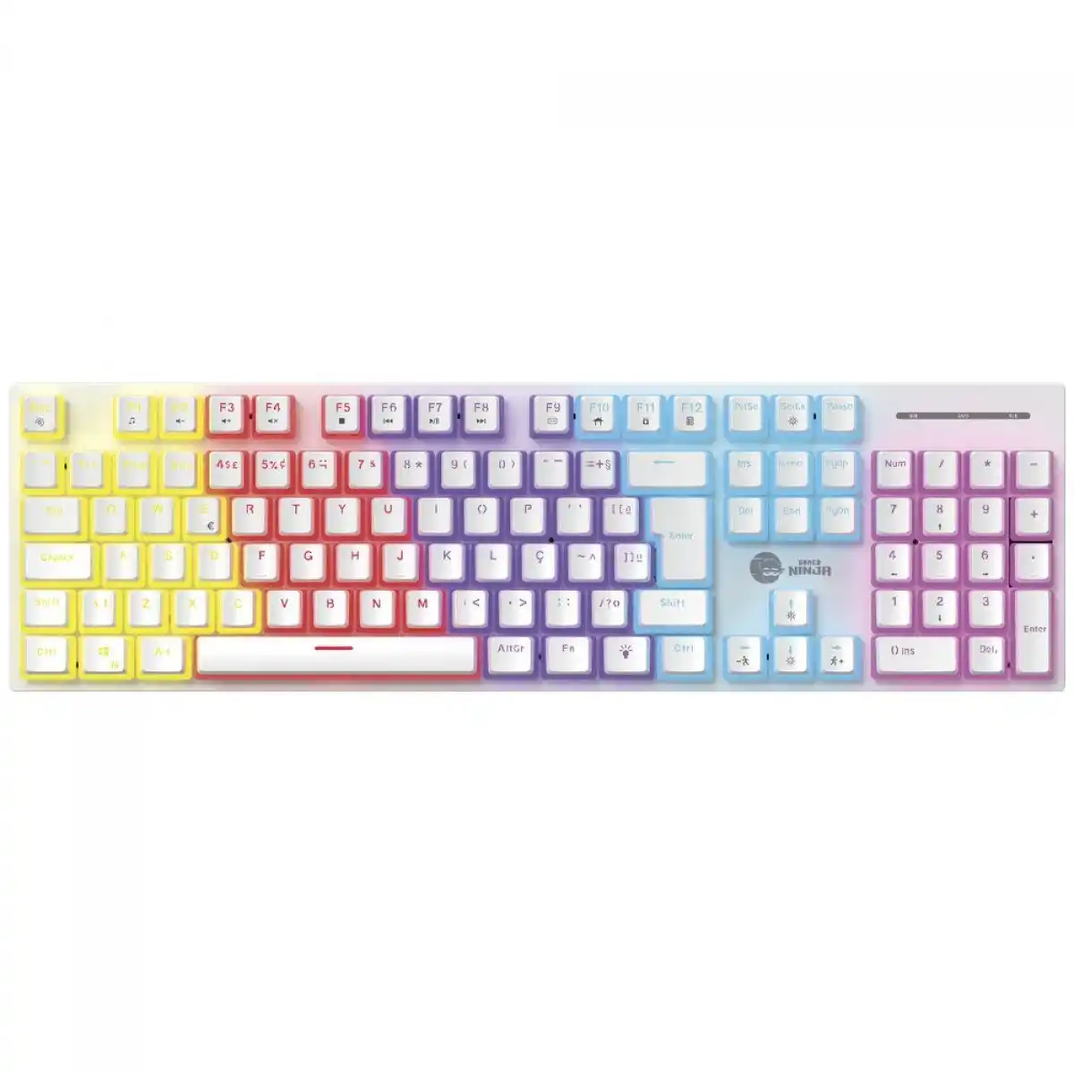 Image from ECONOMIZANDO COM JP: Teclado Mecânico Gamer Ninja Leap Pudim, Switch Blue, Rainbow, ABNT2, ...