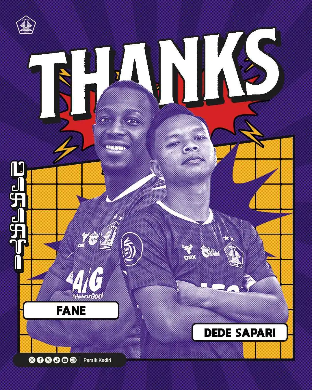 Image from Persik Kediri: Two warriors who gave it all for the badge. Thank you, Dede Sapari & O...
