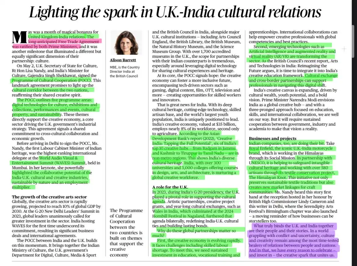 Image from UPSC IR UPSC UPSC UPSC UPSC™™ UPSC UPSC UPSC Upsc Upsc UPSC UPSC UPSC MPPSC MPPSC BPSC CGPSC CAPF: 🔆 UK-India Cultural Ties Deepen Post-FTA  📍 A new Programme of Cultu...