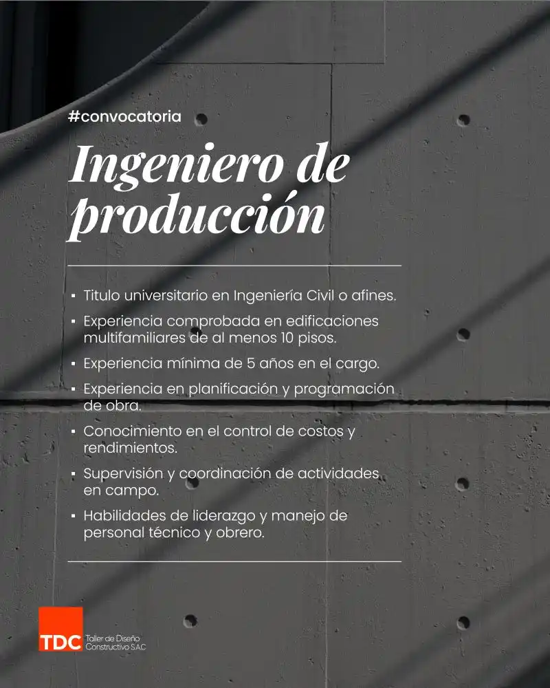Image from Chamba para Constructores 🇵🇪 : ¡Únete a nuestro equipo en Taller de Diseño Constructivo! Estamos en ...
