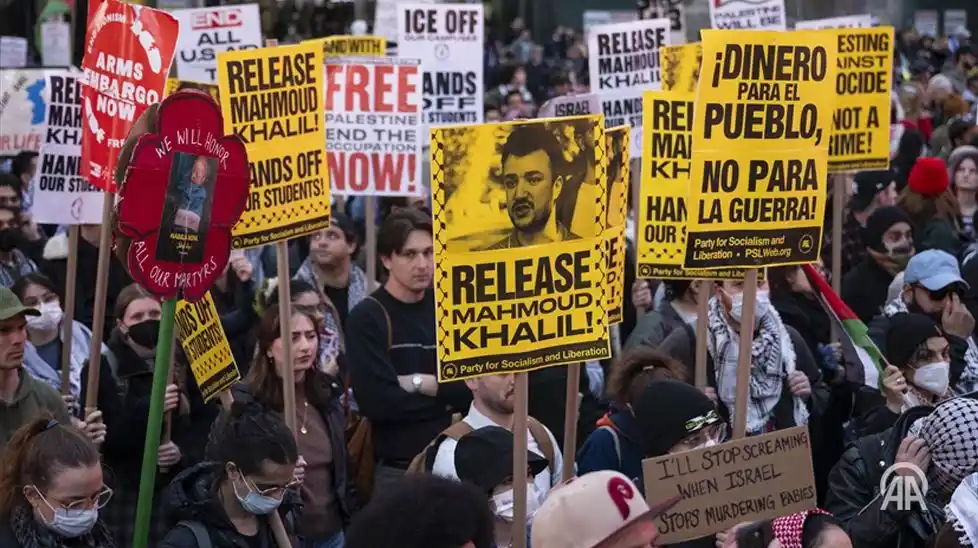 Image from Anadolu English: 🛑 US federal judge ordered the release of pro-Palestinian activist Ma...