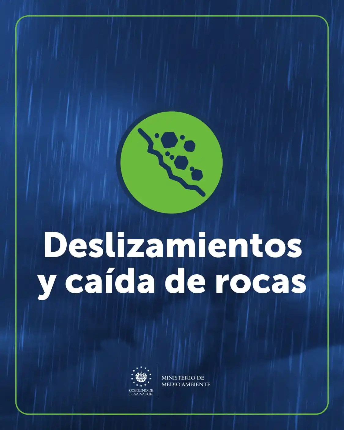 Image from Ministerio de Medio Ambiente El Salvador: *VIGILANCIA* por ocurrencia de deslizamientos y caída de rocas que pue...