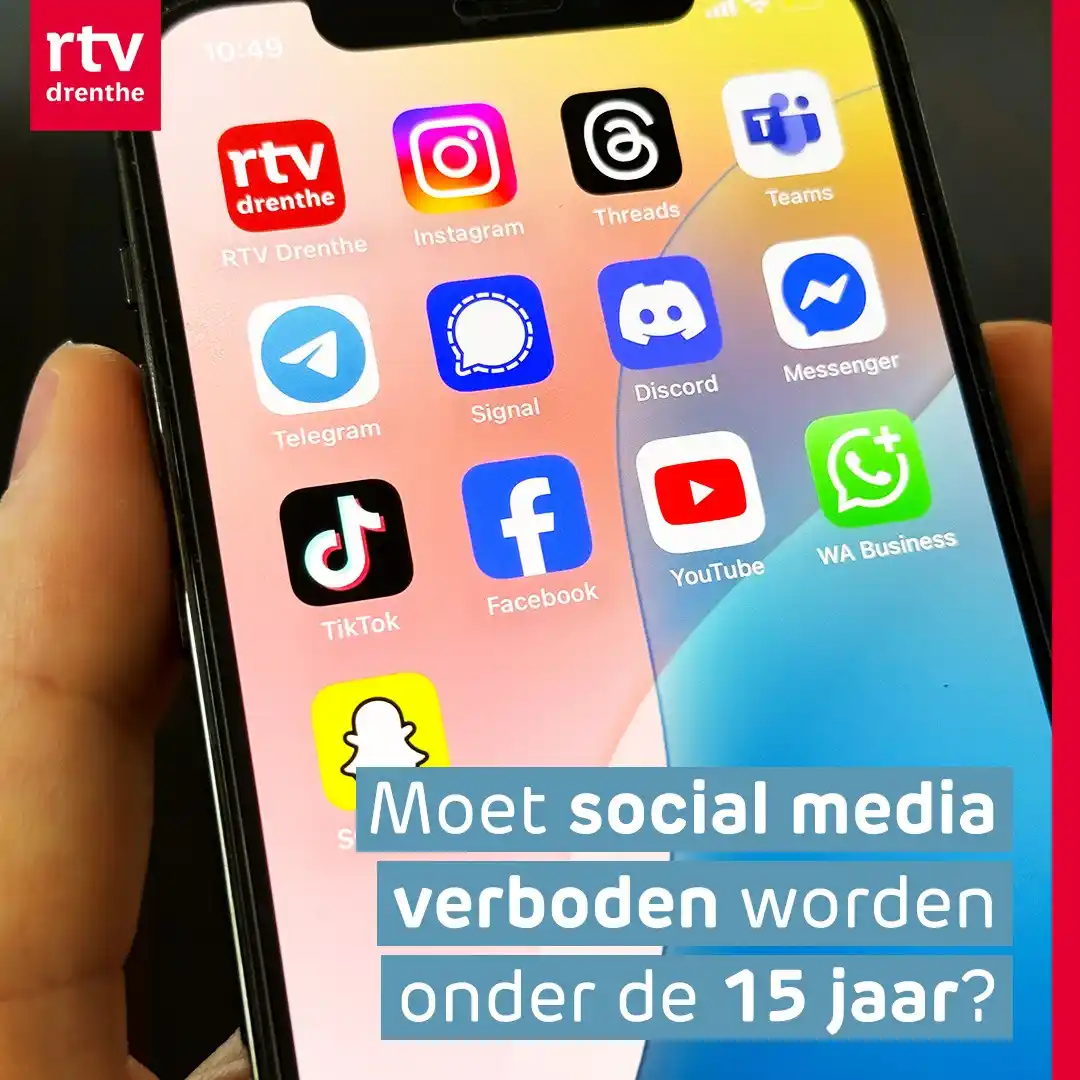 Image from RTV Drenthe: Vind jij dat social media verboden moet worden voor kinderen onder de ...