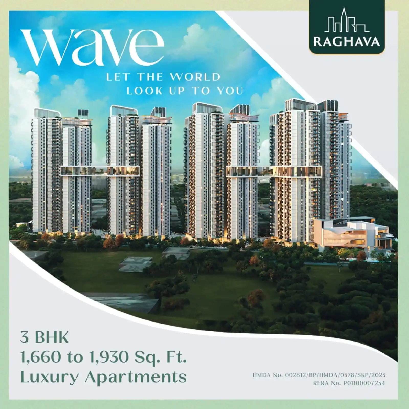 Image from GoRealty Property Hub Hyderabad | Leading Investment Destination!: 🌊 *Wave by Raghava* – Redefining High-Rise Living at *Osmannagar!*  L...