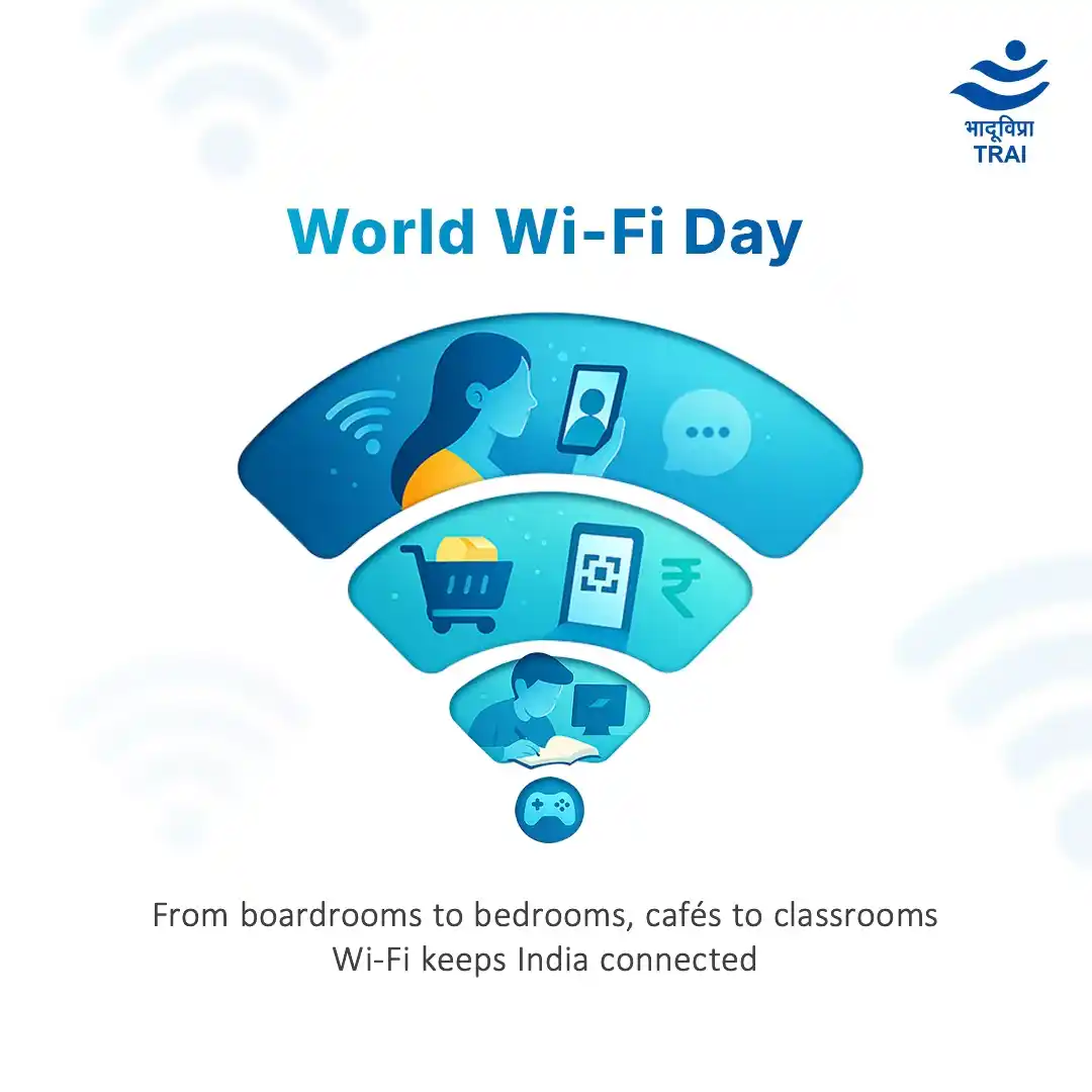 Image from Telecom Regulatory Authority of India (TRAI): Wi-Fi enables everyday essentials, from remote learning and digital pa...