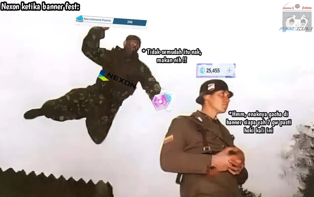 Image from Blue Archive Reborn Animation Indonesia: Yang paling ngeselin ketika gacha apalagi kena jurus 9 biru 1 kuning🗿...