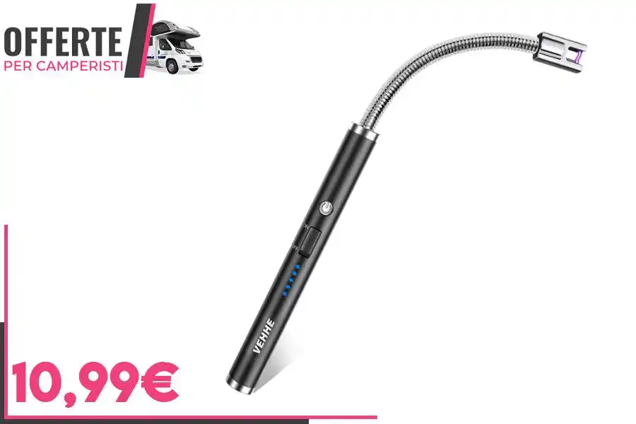 Image from OFFERTE per CAMPERISTI: *Accendino Elettrico ad Arco ricaricabile USB* _Con la ricarica USB b...
