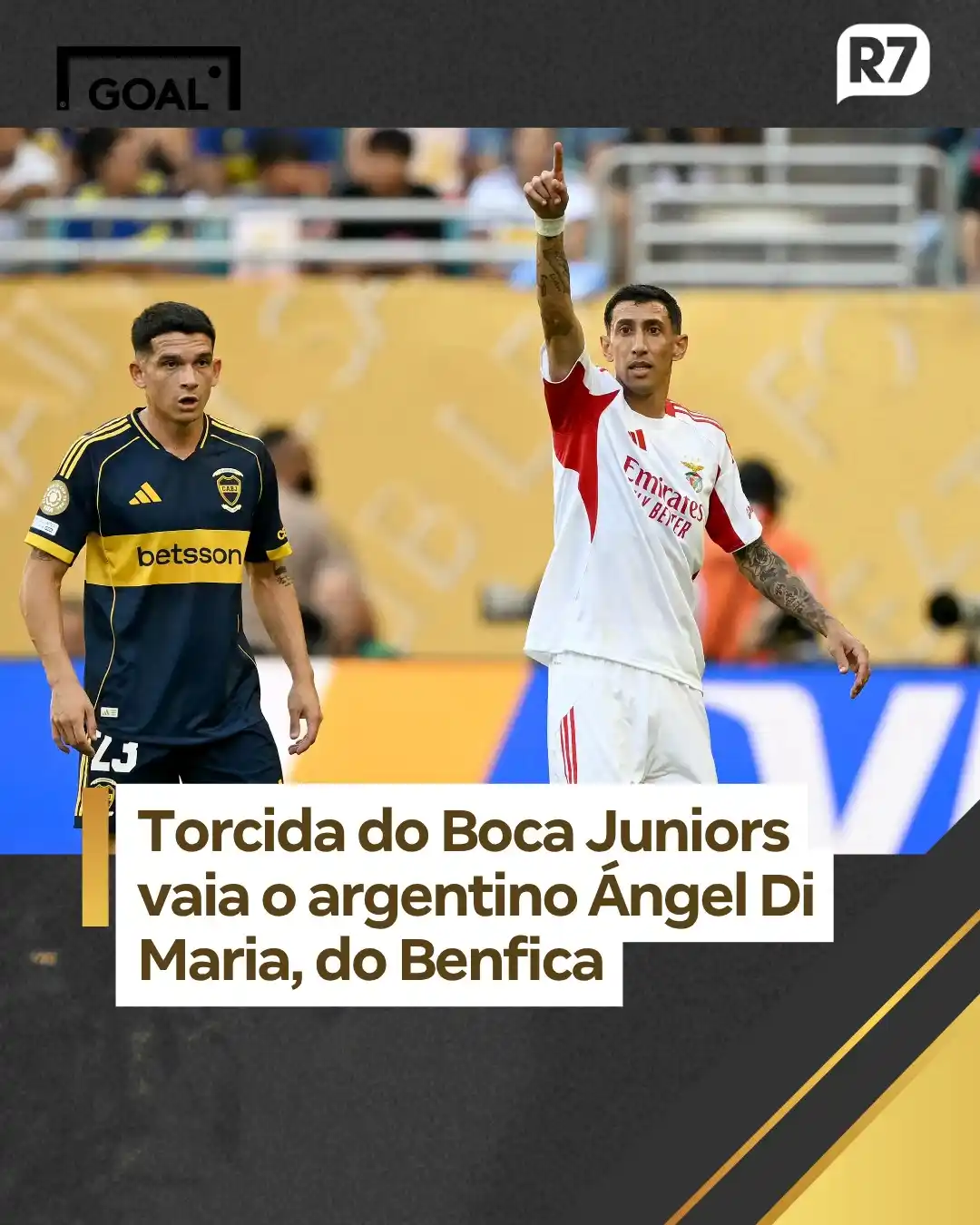 Image from R7 Esportes: 🇦🇷🔥 A *torcida do Boca Juniors vaiou Ángel Di María* durante o conf...