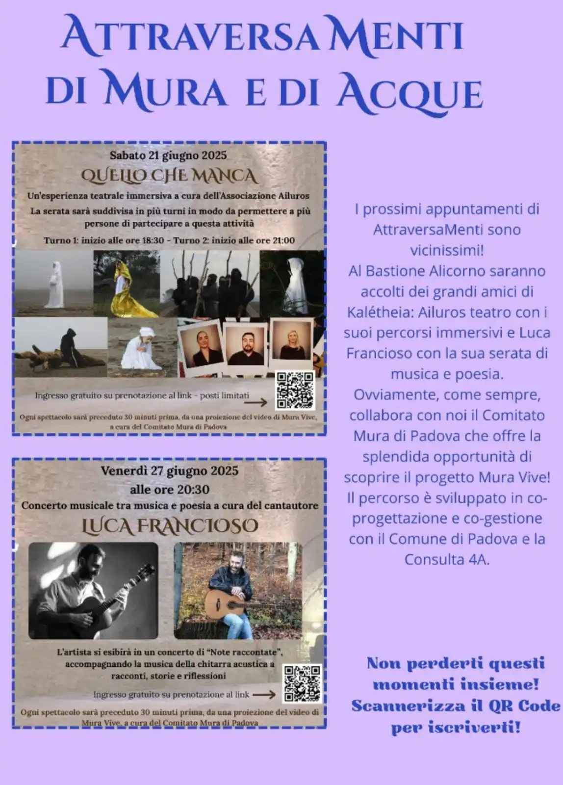Image from Consulta 4A Padova: *Attraverso le mura / spettacoli al Bastione Alicorno finanziati dal B...