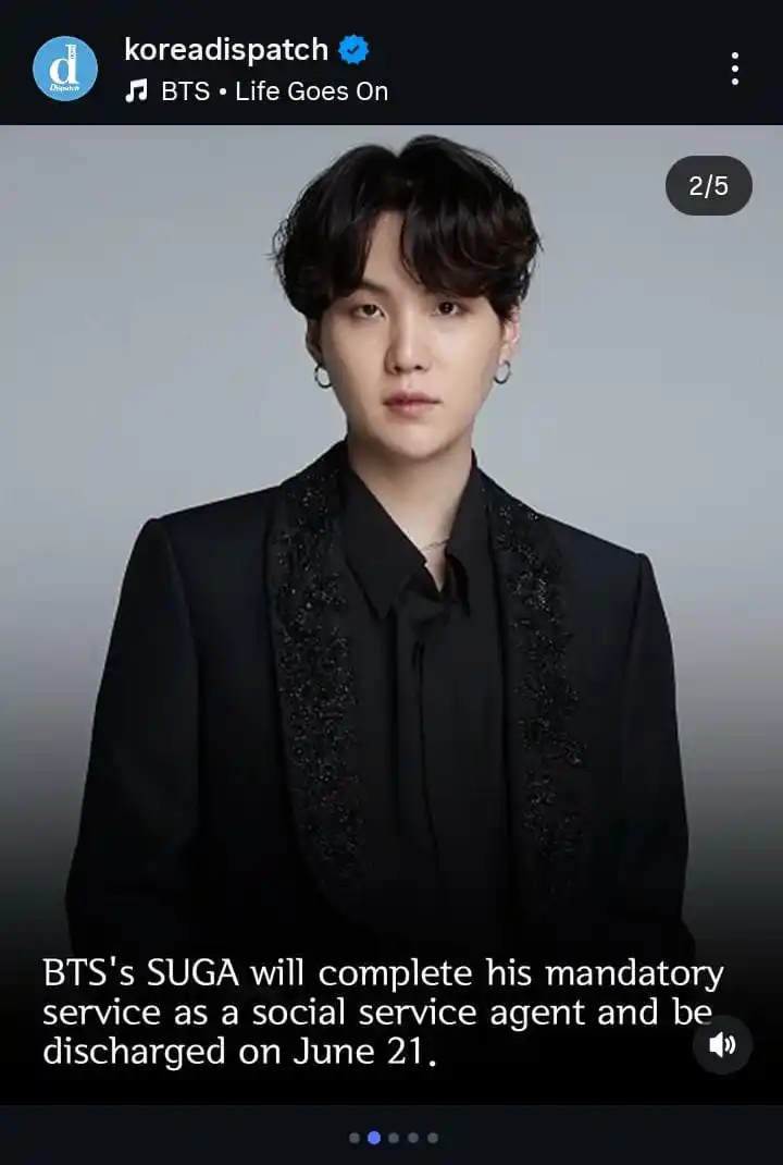 Image from ✨⃝Ᏼᴀɴɢᴛᴀɴ Ꮇᴀɢɪᴄ Νᴇᴡ𝑠𓍯💜🐋⁷: 📢BTS Completa Serviço Militar: Todos os Membros Retornam Em 18 de ju...