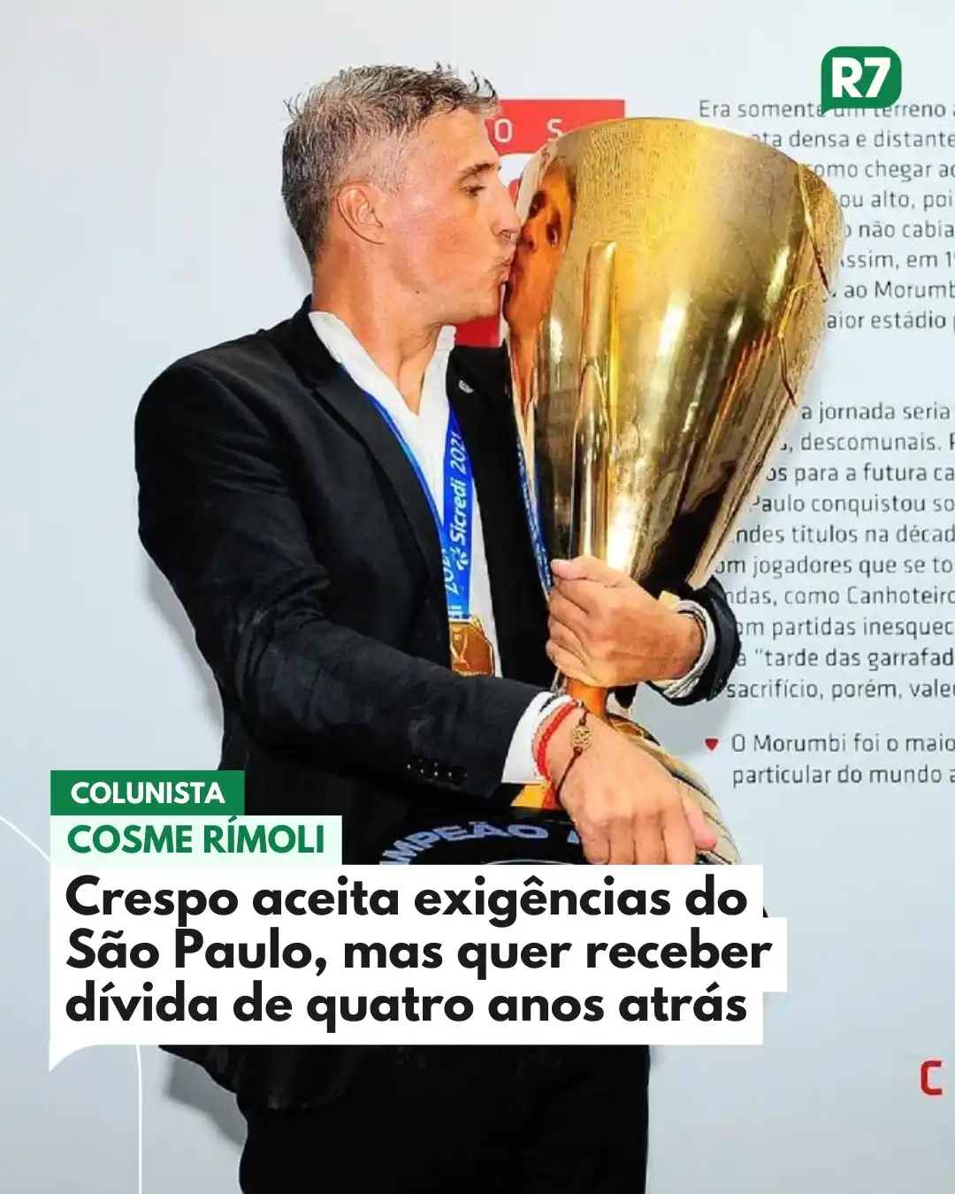 Image from R7 Esportes: *COSME RÍMOLI* - _No sábado (14), *Hernán Crespo* já conversava com o ...