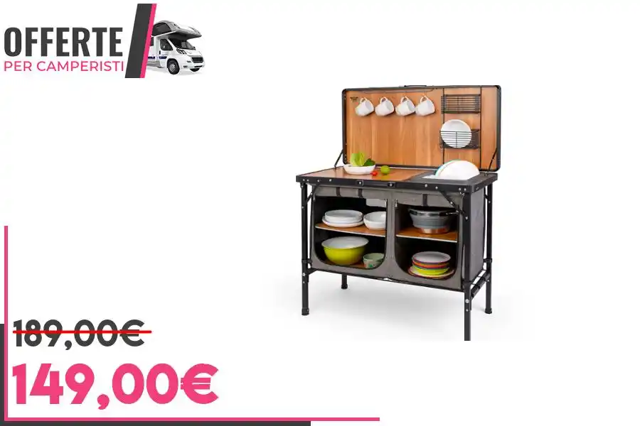 Image from OFFERTE per CAMPERISTI: *Cucina da campeggio Camplife Capri Deluxe con ripiano apribile* _Ott...