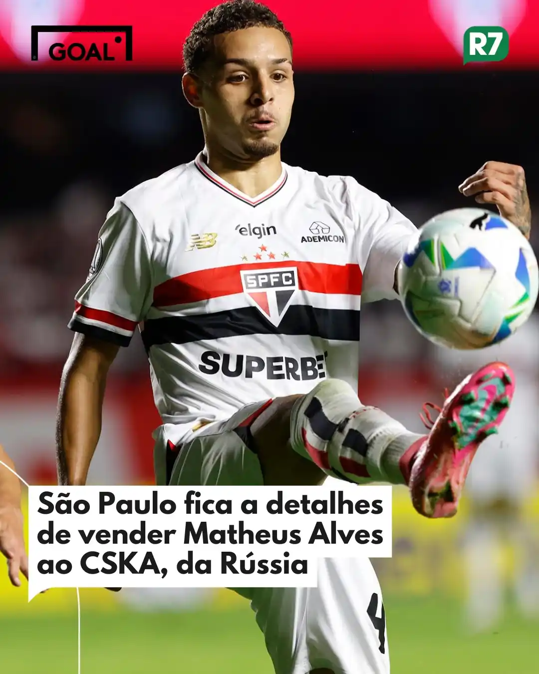Image from R7 Esportes: *DE SAÍDA DO TRICOLOR!* 😱🇾🇪 *Matheus Alves*, meia do São Paulo, de...