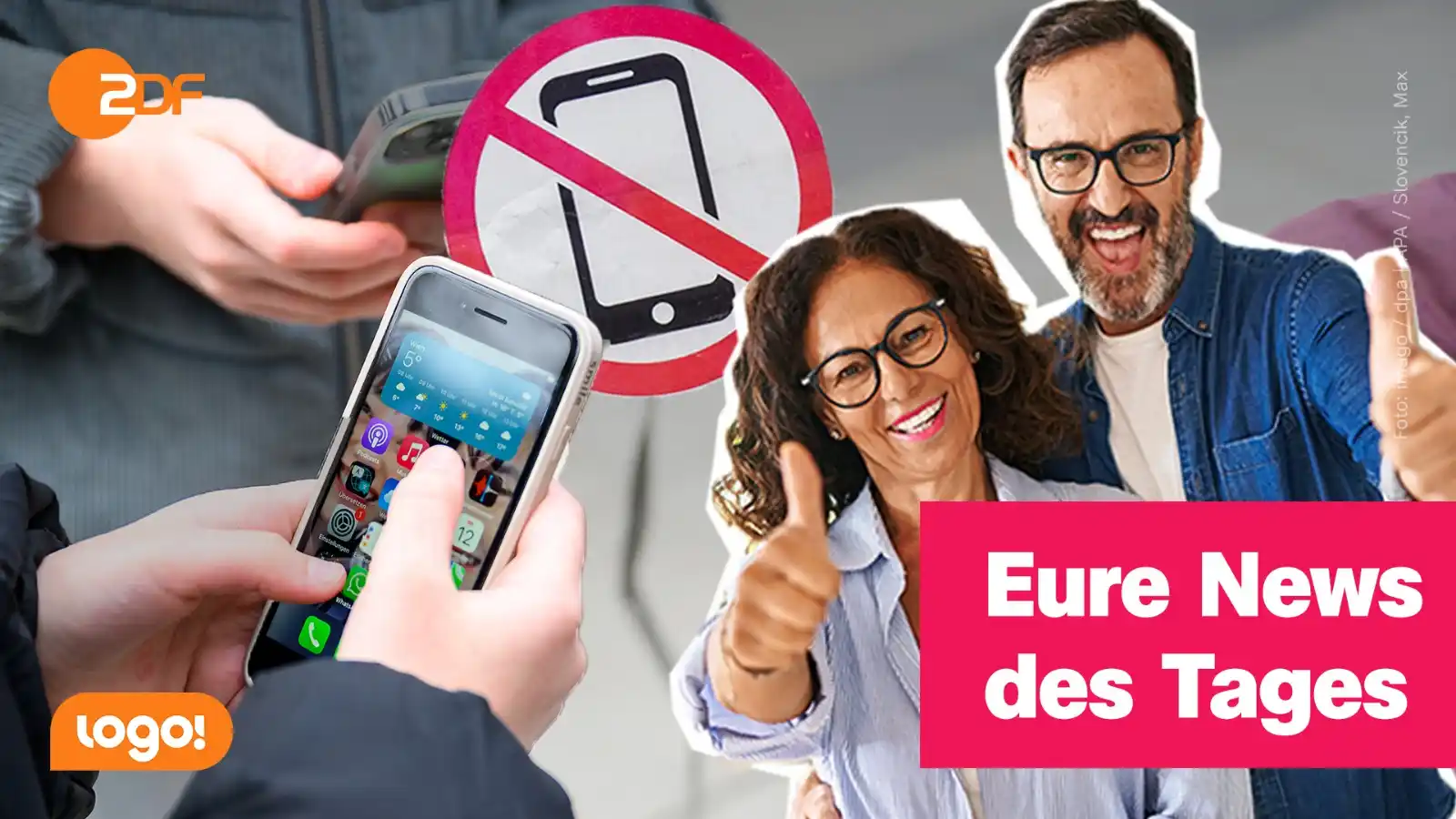 Image from ZDF logo!: 📵Die meisten Menschen in Deutschland sind für ein *Verbot von Handys ...