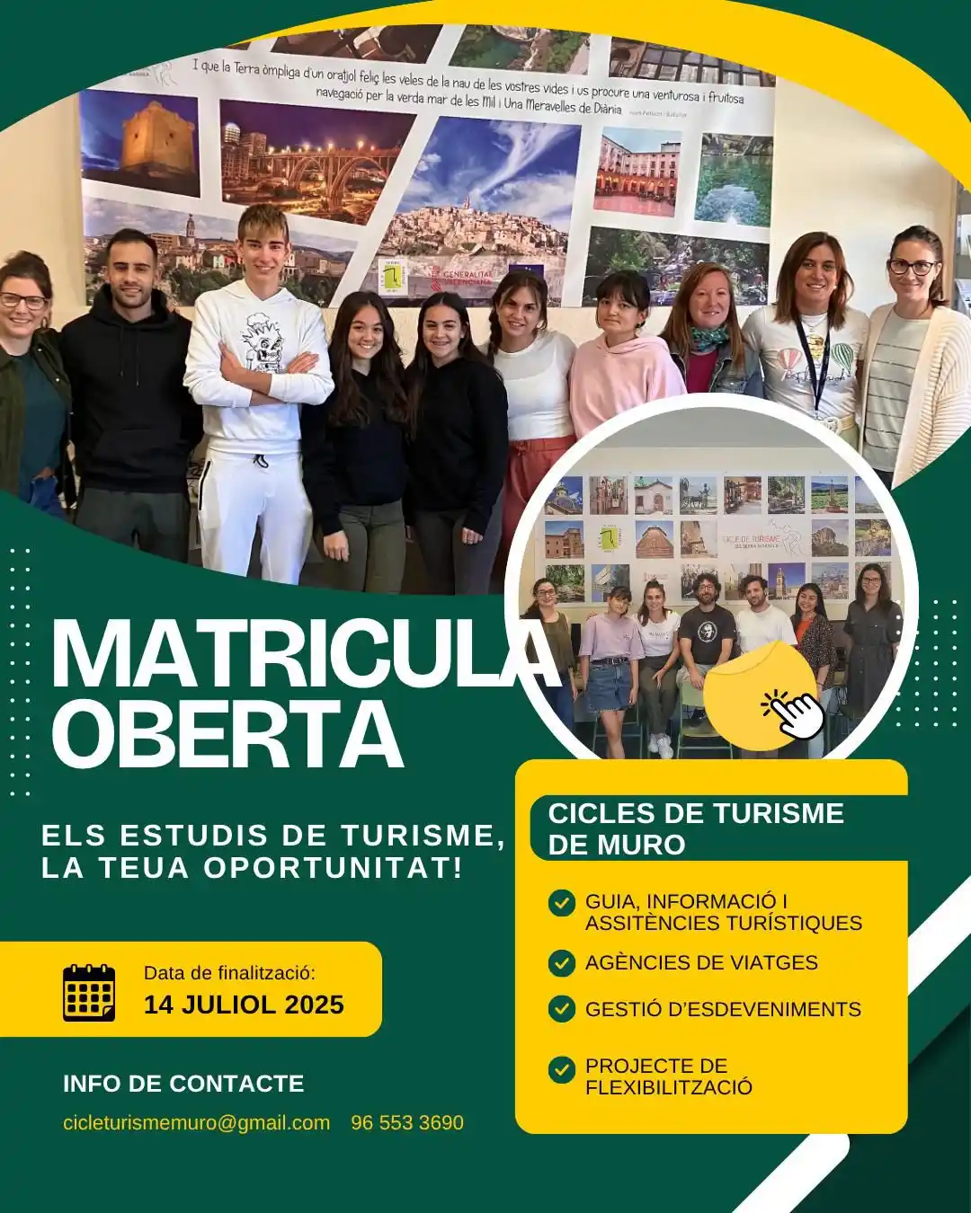 Image from Ajuntament de Muro: 🎒✈️ Encara estàs a temps de construir el teu futur al món del turisme...