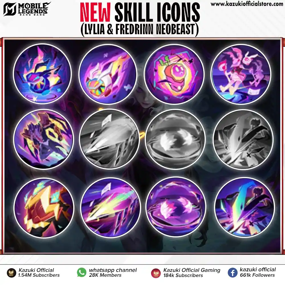 Image from Kazuki Official: 🎉 *FINALLY!*   Moonton has *officially added skill icons* for both *L...