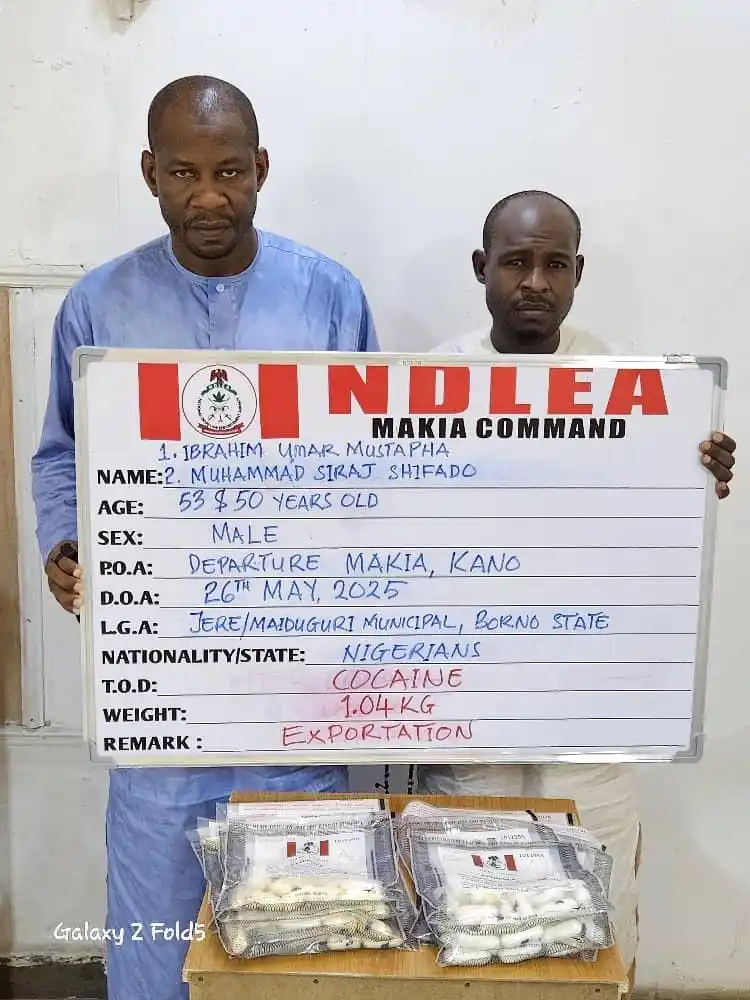 Image from INSIGHT BY OPPY: ✈️ Hajj Cocaine Syndicate Busted: NDLEA Arrests 3 Kingpins in Kano  In...