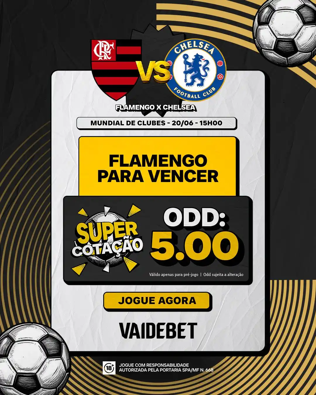 Image from Canal VaideBet Oficial: 🔥Hoje o Mundial de Clubes tá pegando fogo e tem SUPERCOTAÇÃO na VAIDE...