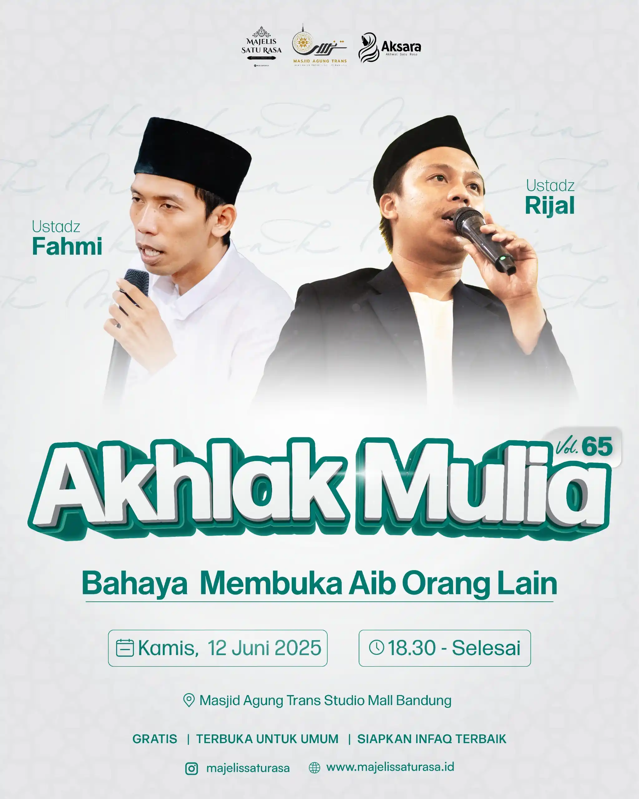 Image from MAJELIS SATU RASA | HANDY BONNY: ❗️Kajian Akhlak Mulia 2 Majelis Satu Rasa ❗️ <a class="text-blue-50...