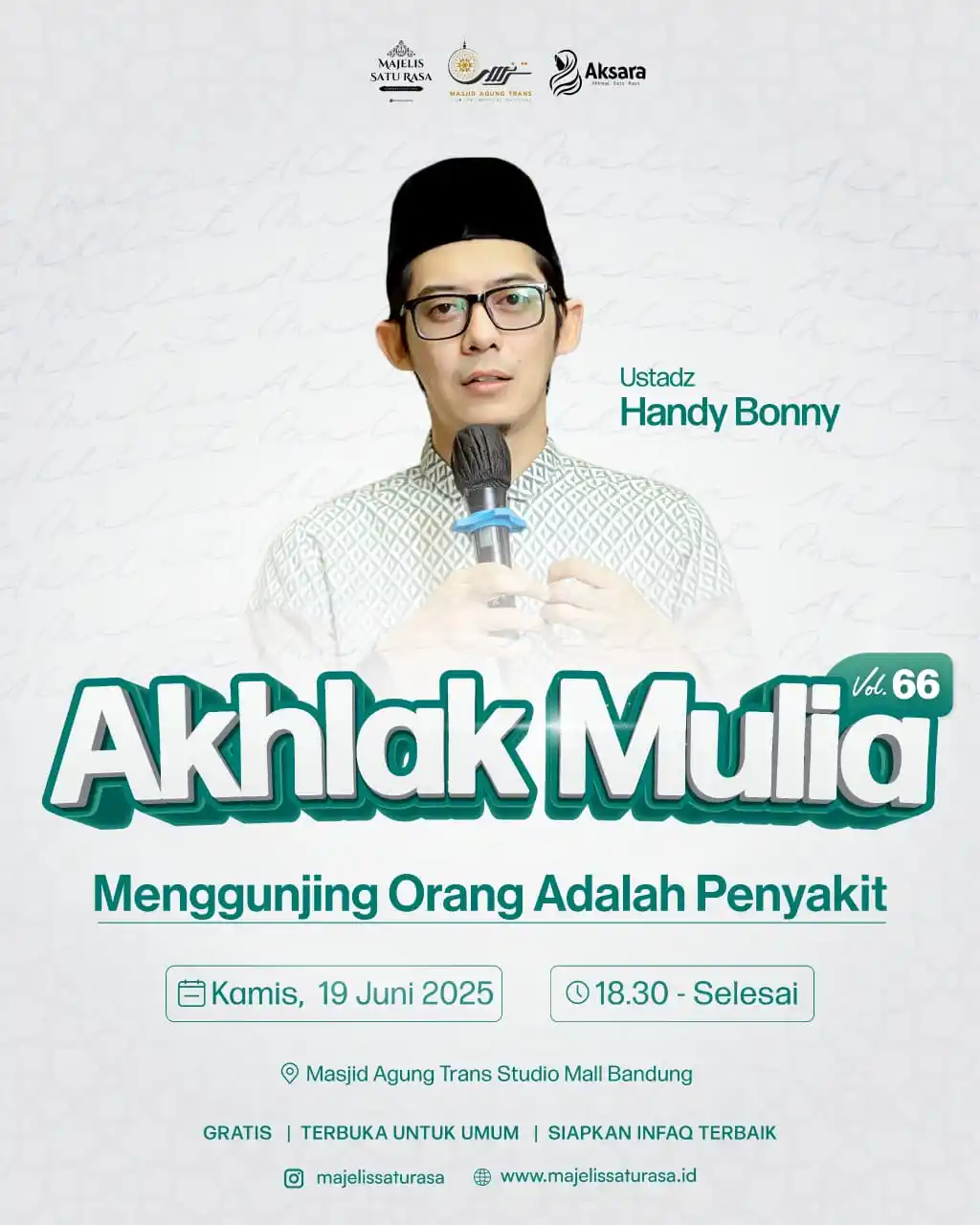 Image from MAJELIS SATU RASA | HANDY BONNY: ❗️Kajian Akhlak Mulia 2 Majelis Satu Rasa ❗️ <a class="text-blue-50...