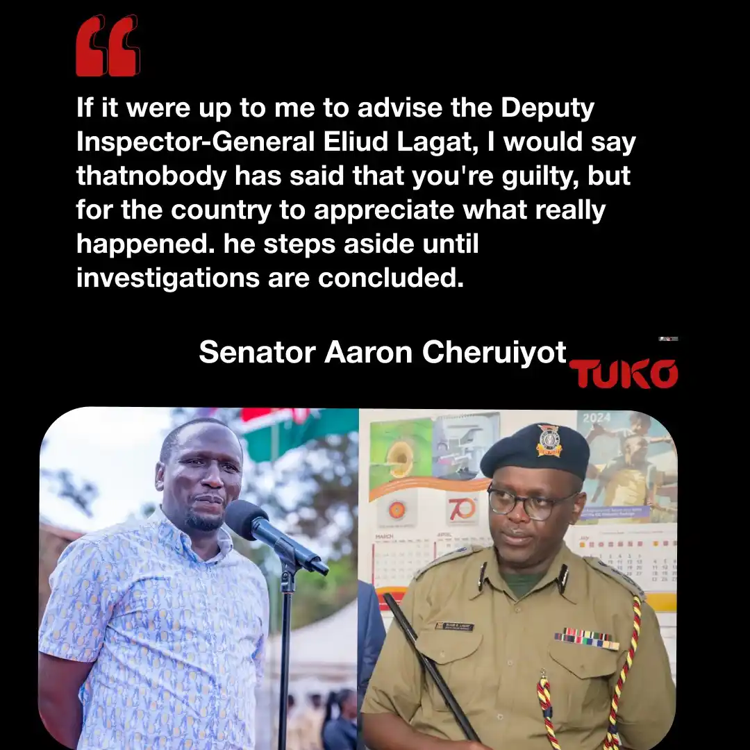 Image from TUKO News Daily: 🤔 Kericho Senator Aaron Cheruyiot advises the Deputy Inspector-Genera...