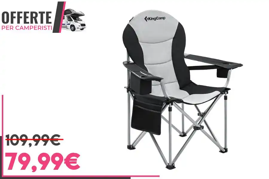 Image from OFFERTE per CAMPERISTI: *KingCamp Sedia da Campeggio Pieghevole, Fino a 160 kg*  💰 *79,99€* a...