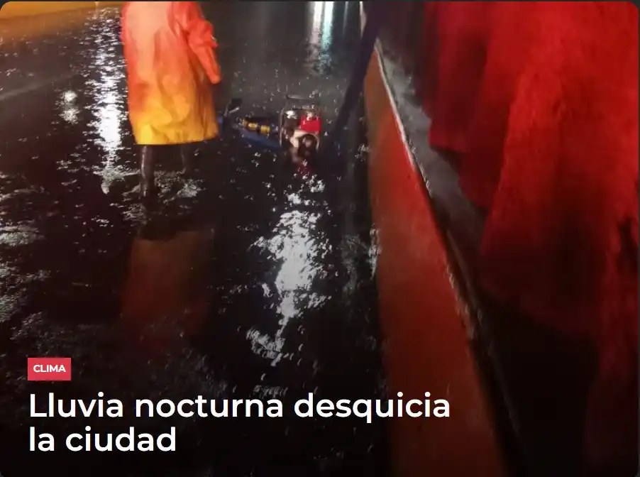 Image from Meganoticias: 🌧☔️🌊 La lluvia de esta noche madrugada dejó un caos vehicular en la ...