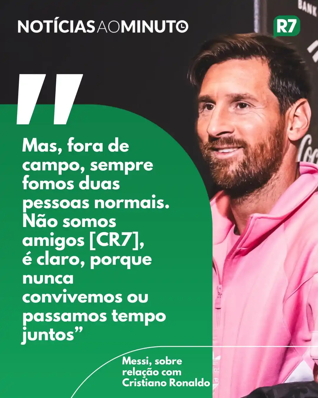 Image from R7 Esportes: *Lionel Messi* afirmou na última quinta-feira (19) que *tem “respeito”...