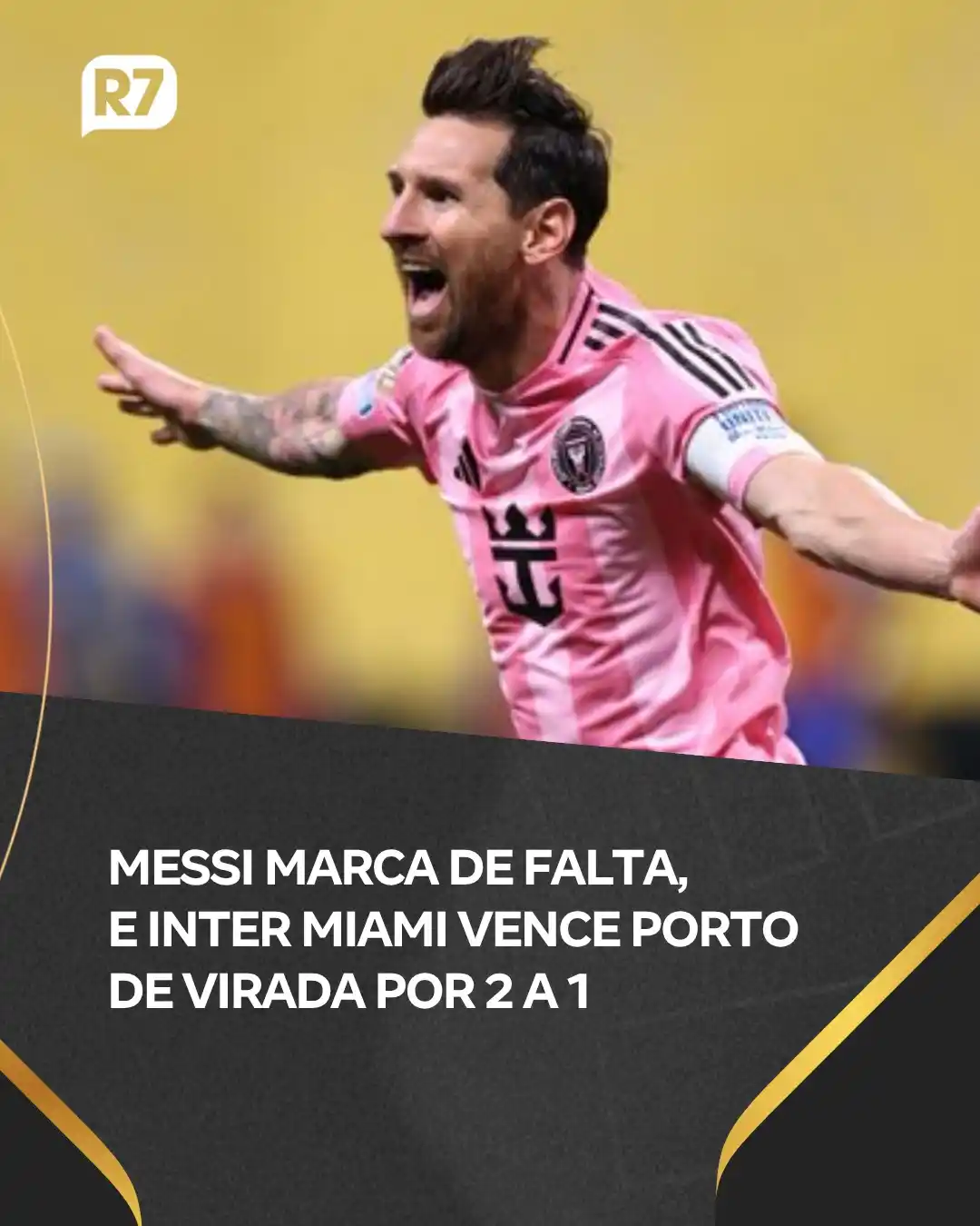 Image from R7 Esportes: *MELHOR DA HISTÓRIA?* 🇦🇷🐐  O *Inter Miami de Lionel Messi* conquist...