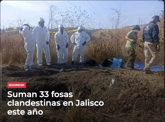Image from Meganoticias: 🚔🇲🇽 En lo que va de año, la Fiscalía de Jalisco ha localizado 33 fo...