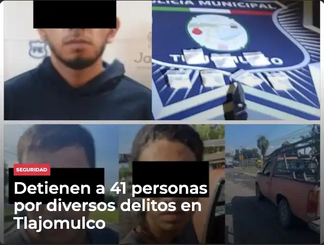Image from Meganoticias: 🚔🇲🇽 En Tlajomulco, Jalisco, del 09 al 15 de junio, 27 personas fuer...