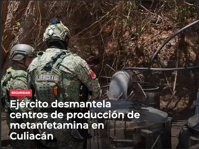 Image from Meganoticias: 🚔🇲🇽 Fuerzas federales aseguraron un narcolaboratorio de gran escala...