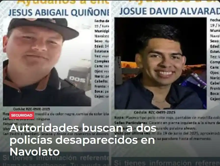 Image from Meganoticias: 🚔🇲🇽 Jesús Abigail y Josué David, agentes activos de la Policía Muni...