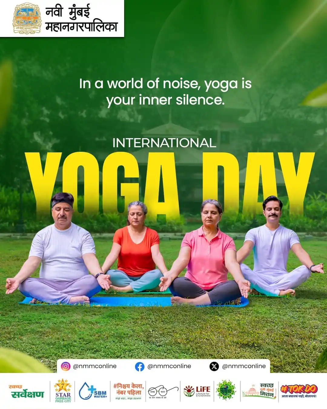 Image from NMMC OFFICIAL: On this International Yoga Day, let’s pause, breathe, & find balance f...
