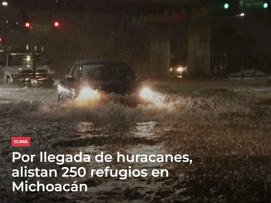 Image from Meganoticias: 🌧☔️🌊🌀 Para esta temporada de huracanes, Protección Civil de Michoac...