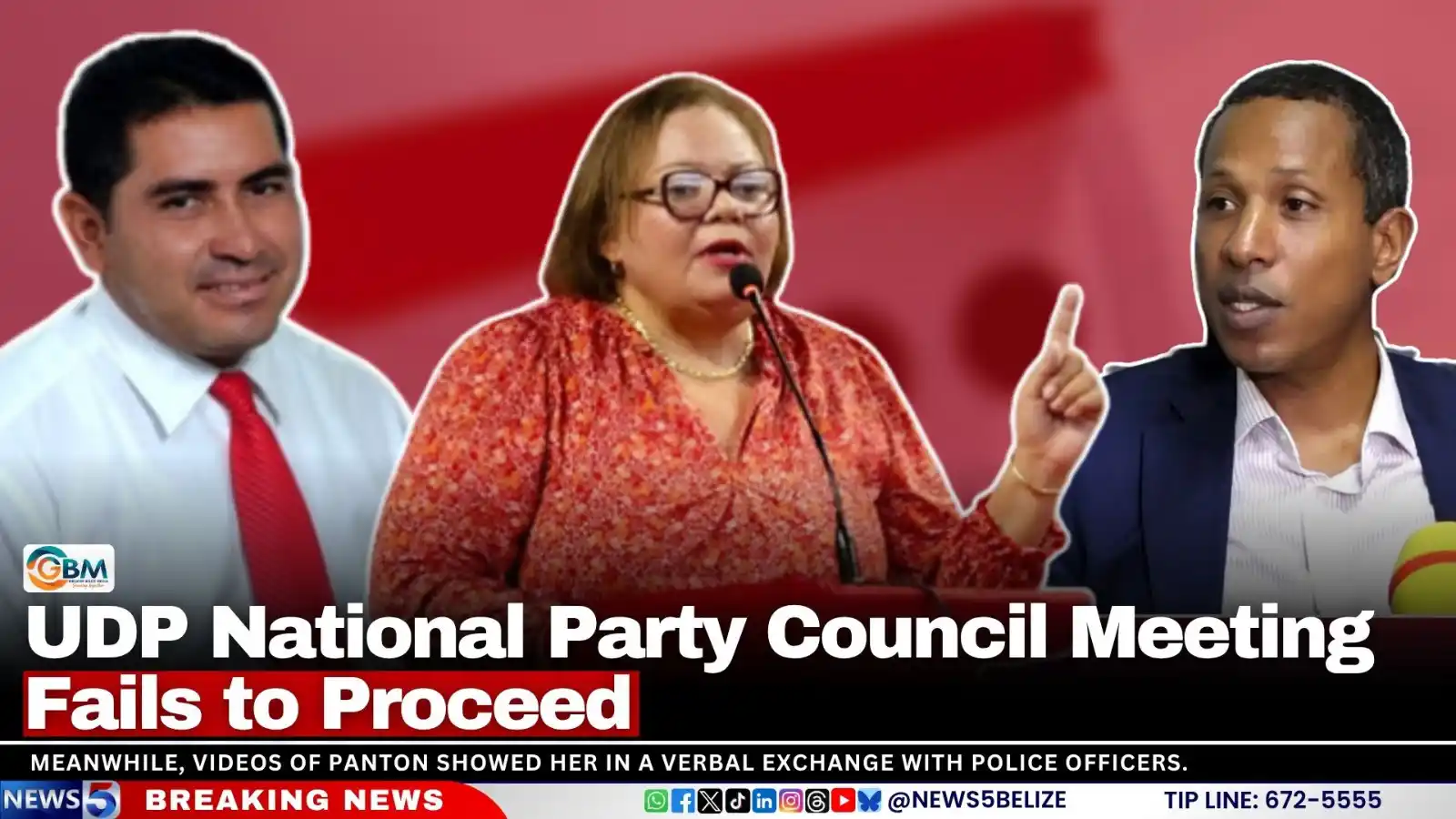 Image from News 5 Live Belize: Police cordoned off the area as selected delegates entered the buildin...