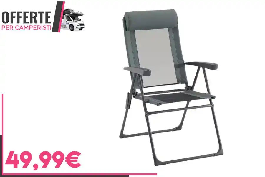 Image from OFFERTE per CAMPERISTI: *QUECHUA Poltrona campeggio Comfort reclinabile*  _Sedia sdraio legger...
