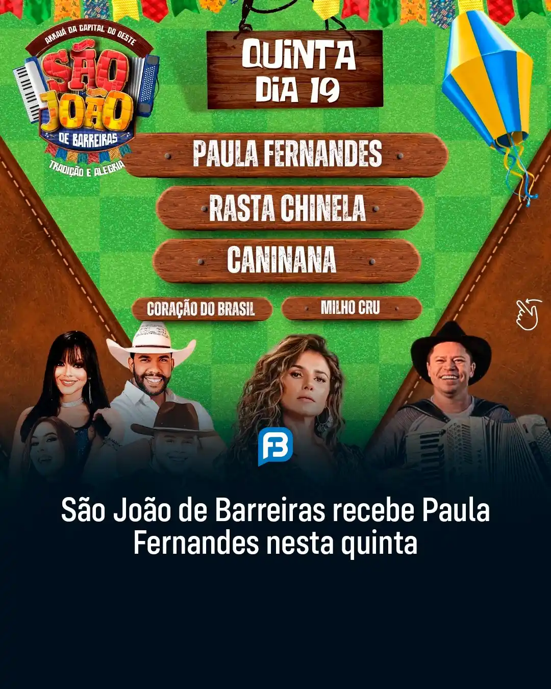 Image from Fala Barreiras, Portal de Notícias: *SÃO JOÃO DE BARREIRAS RECEBE PAULA FERNANDES NESTA QUINTA* _São João ...